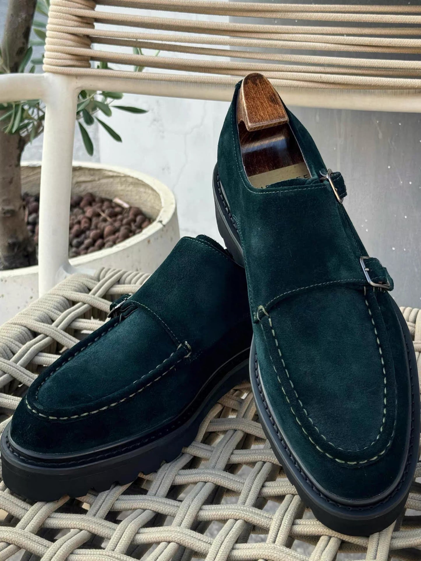 Green suede