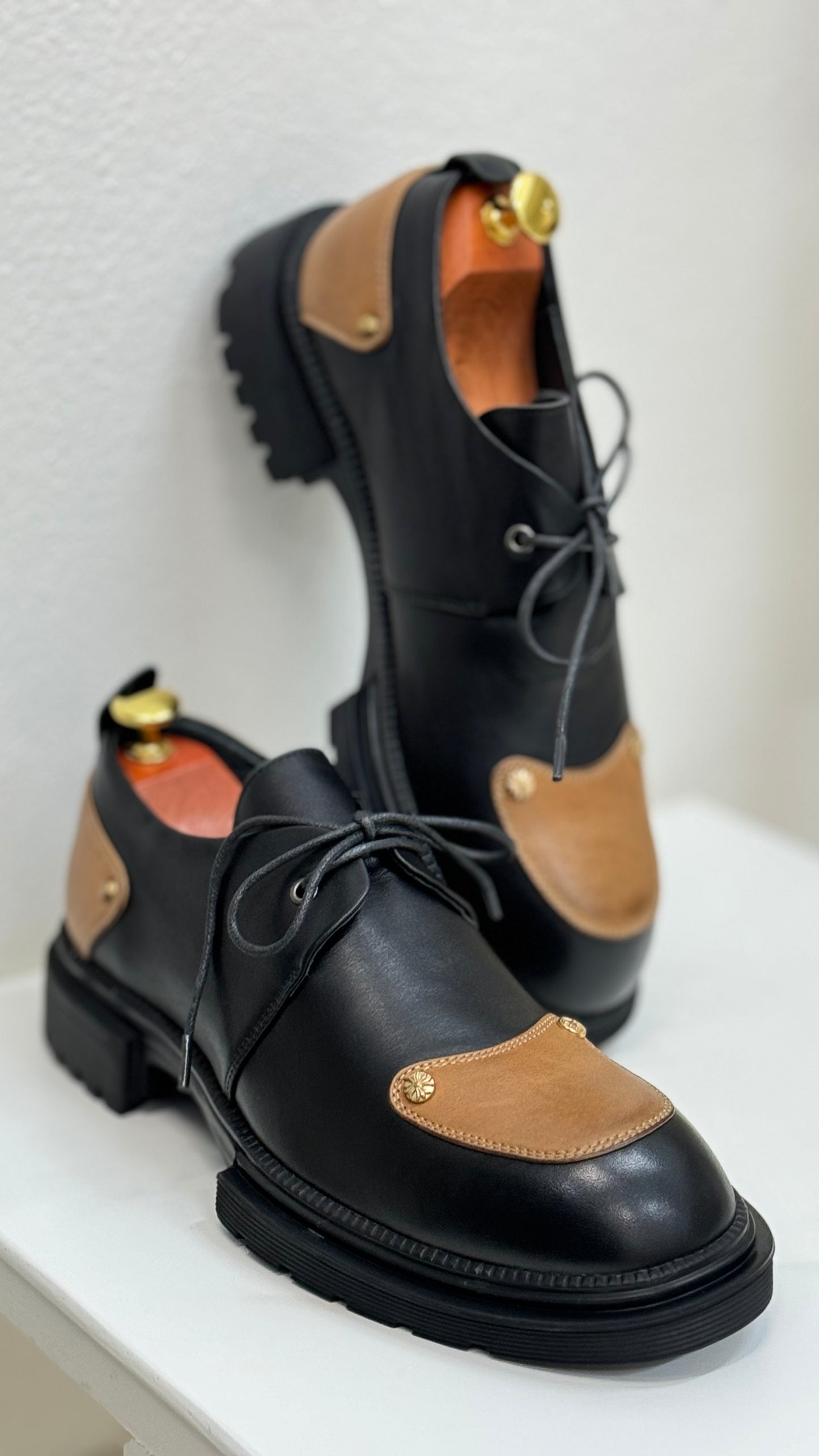 Brown Patched Loafers