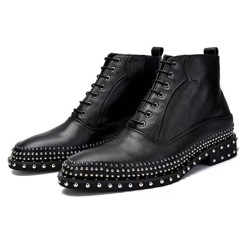 Matte studded boots