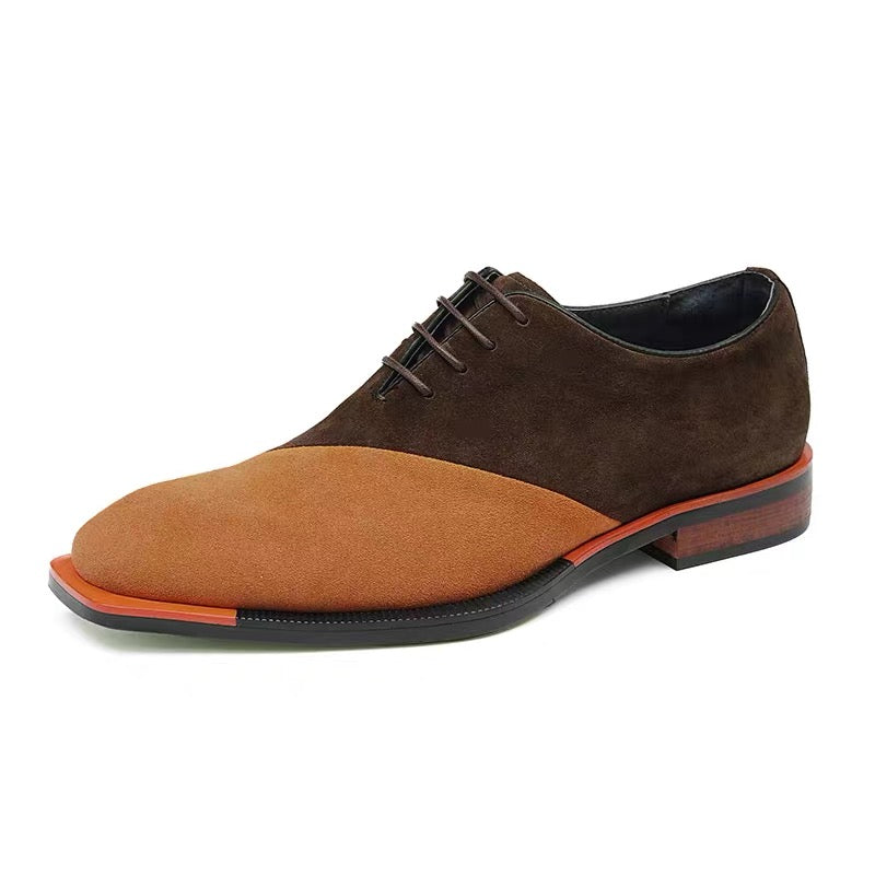 Two-Tone Suede Derby Shoes