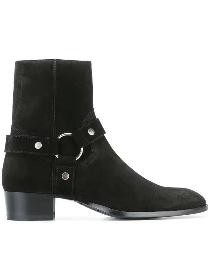 Black suede boots