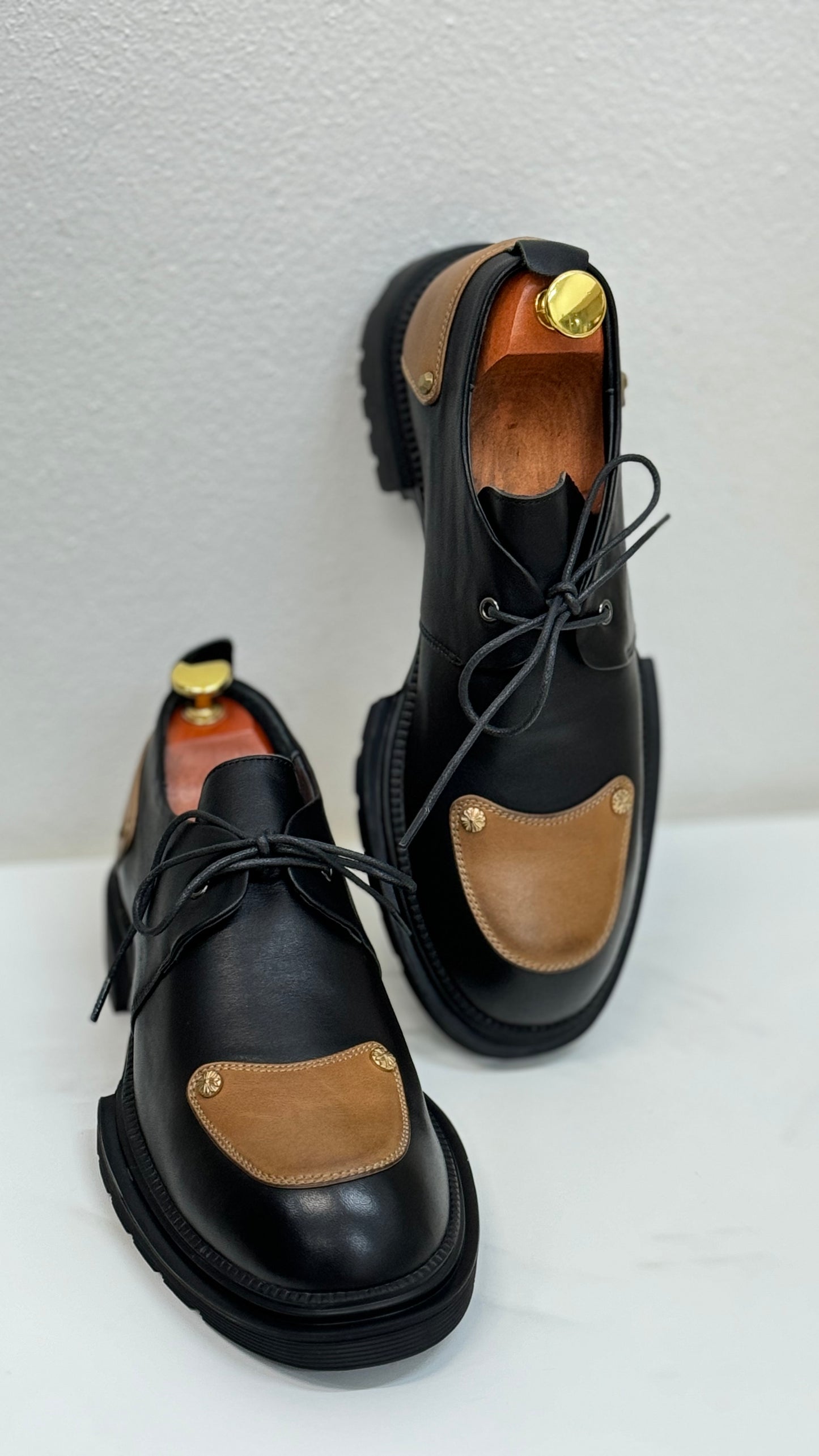 Brown Patched Loafers