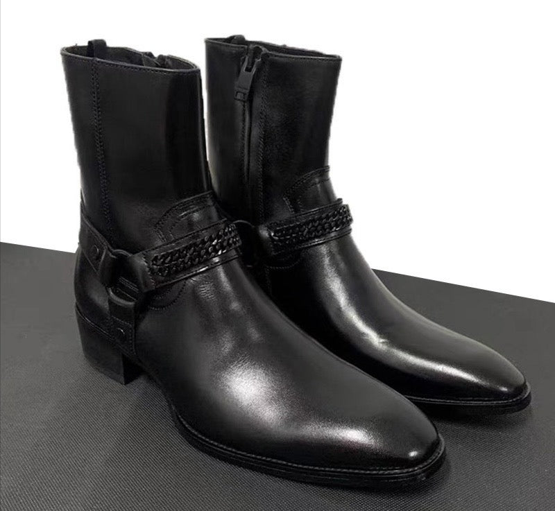 Chained black boots