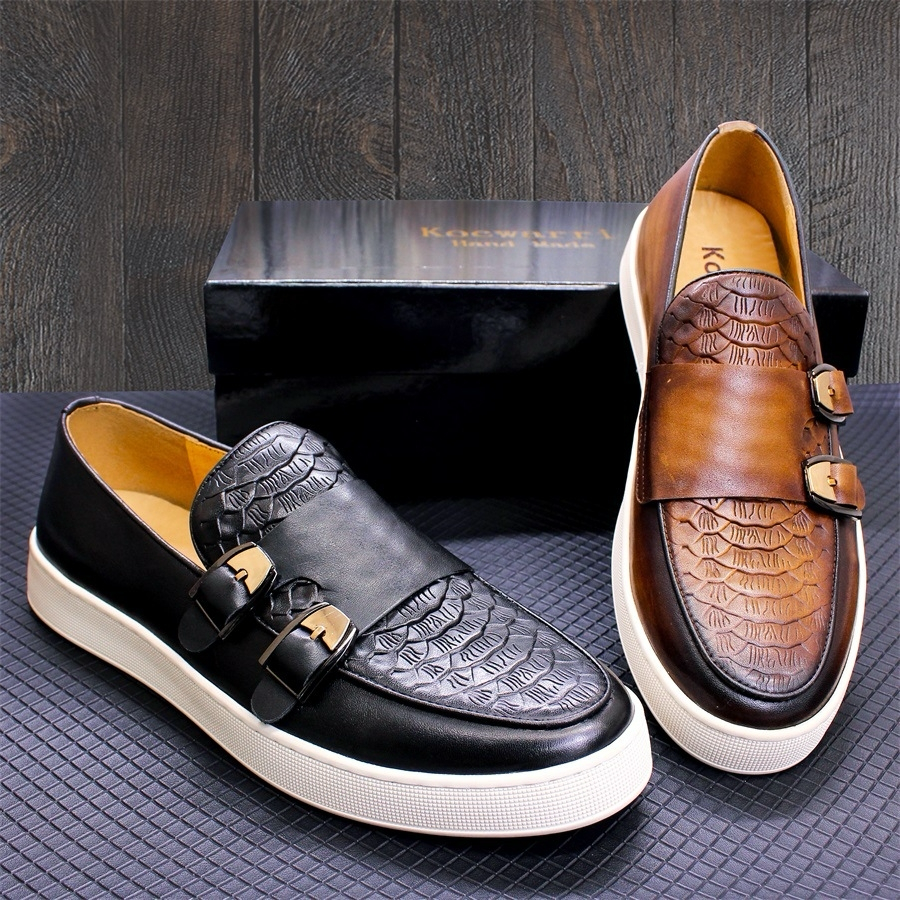 Double double buckle loafers