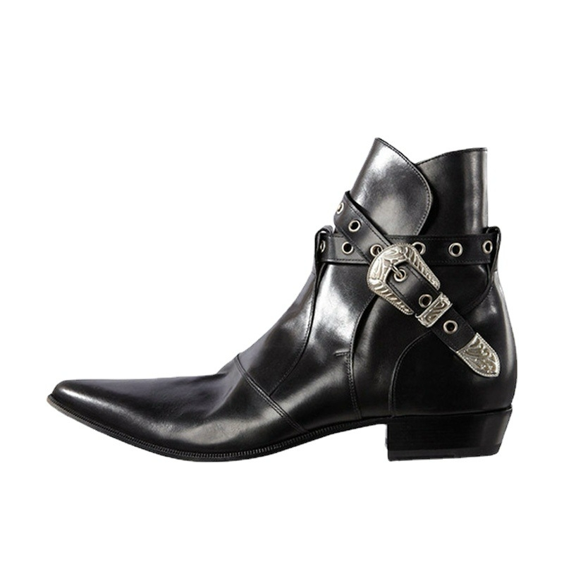 Half leather boots