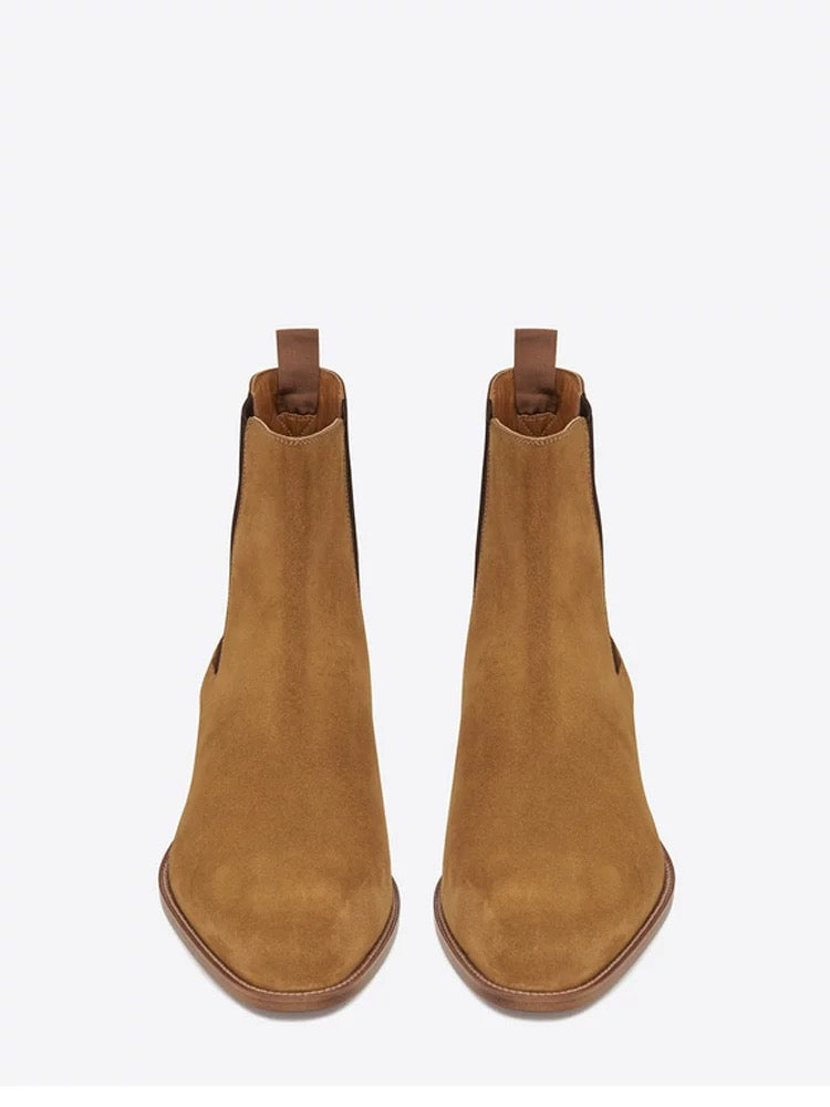 Brown suede boots