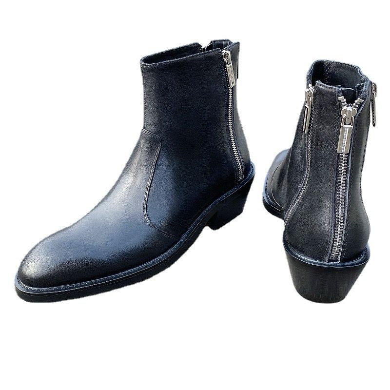 Leather Black Boots for Men