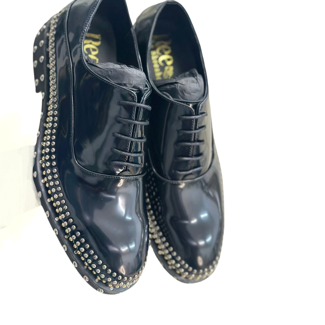 Black Studded Loafers