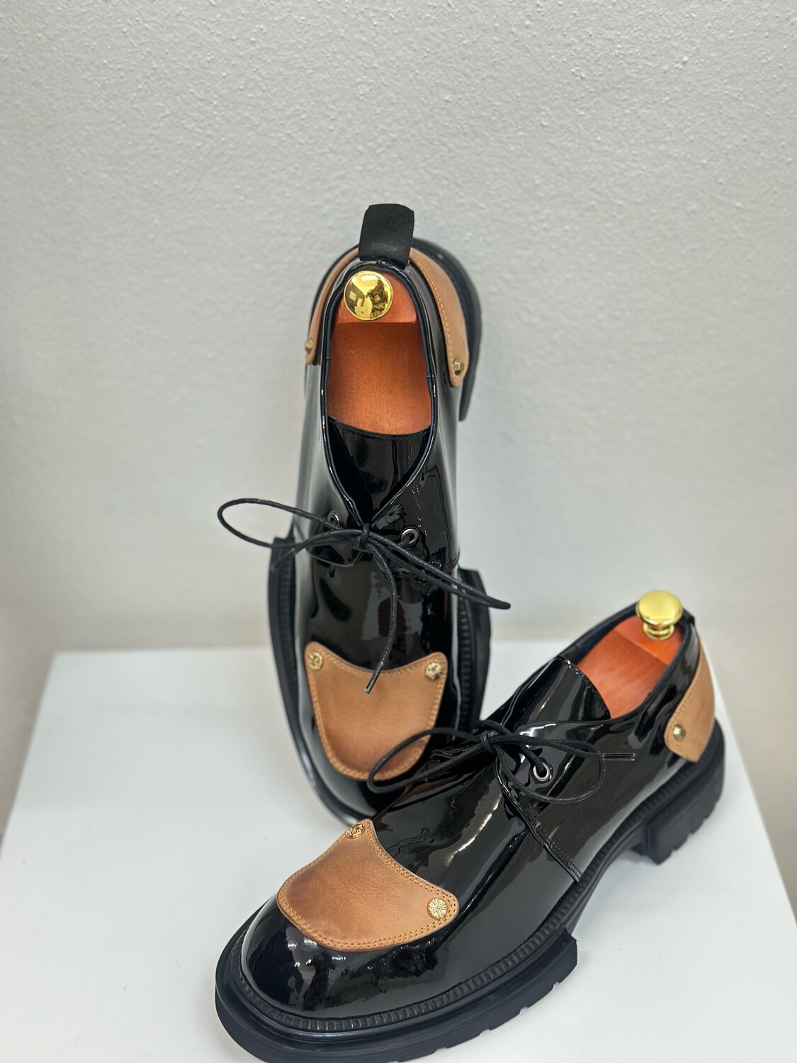 Brown Patched Loafers