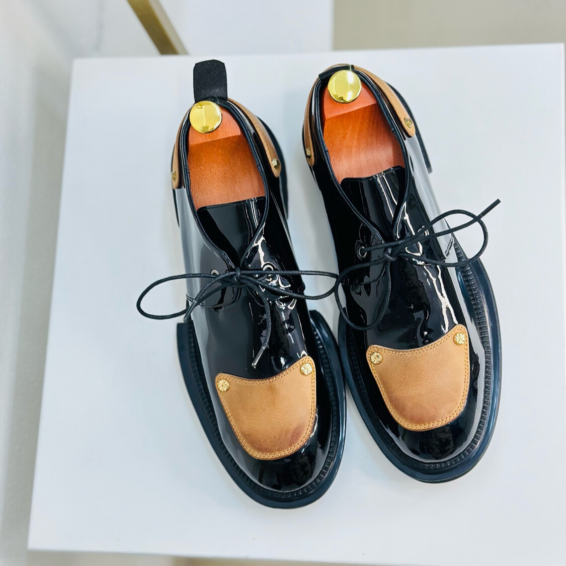 Brown Patched Loafers