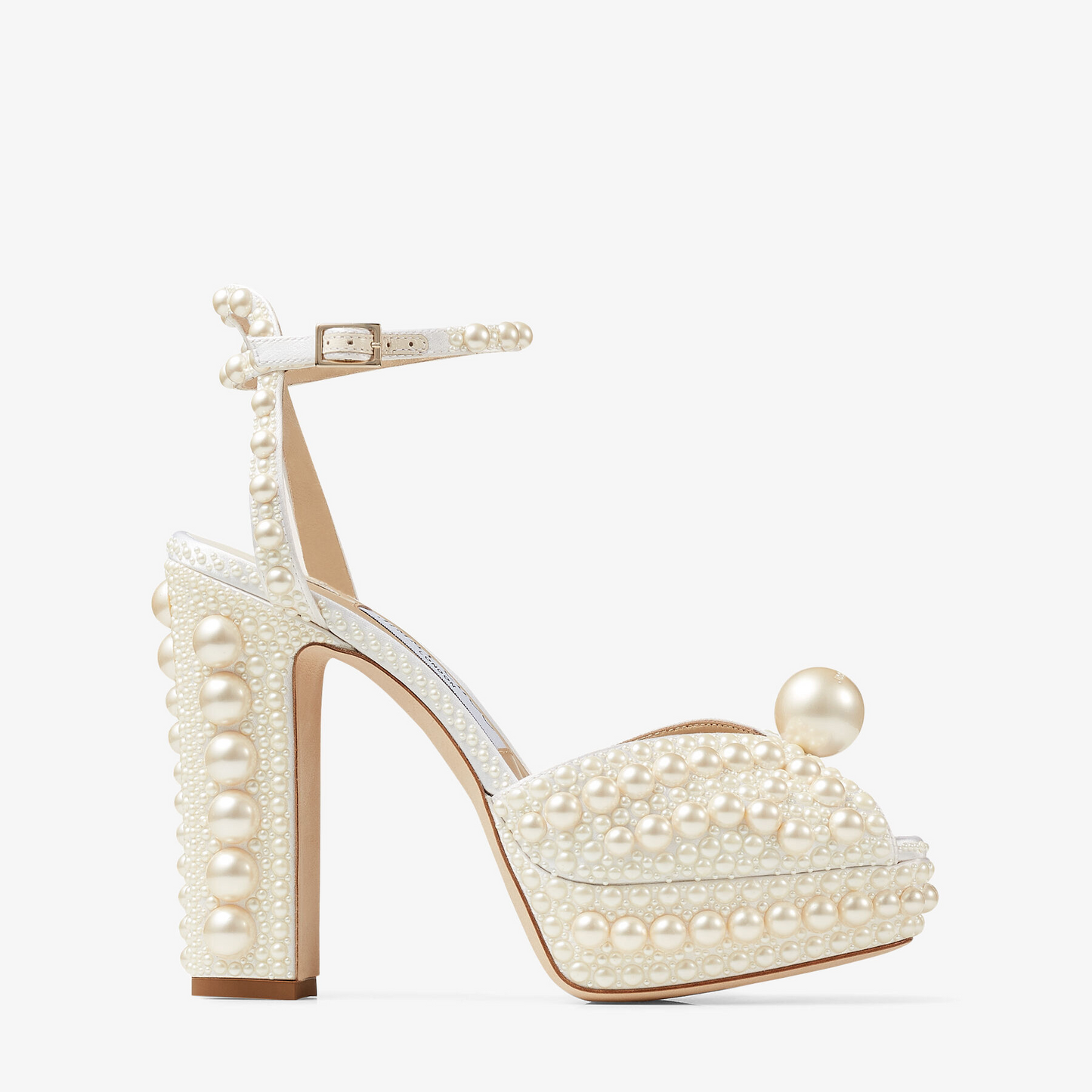 Pearl White Block Heel
