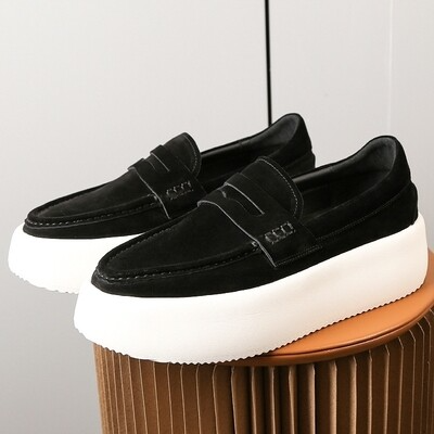 Brown thick sole Loafers
