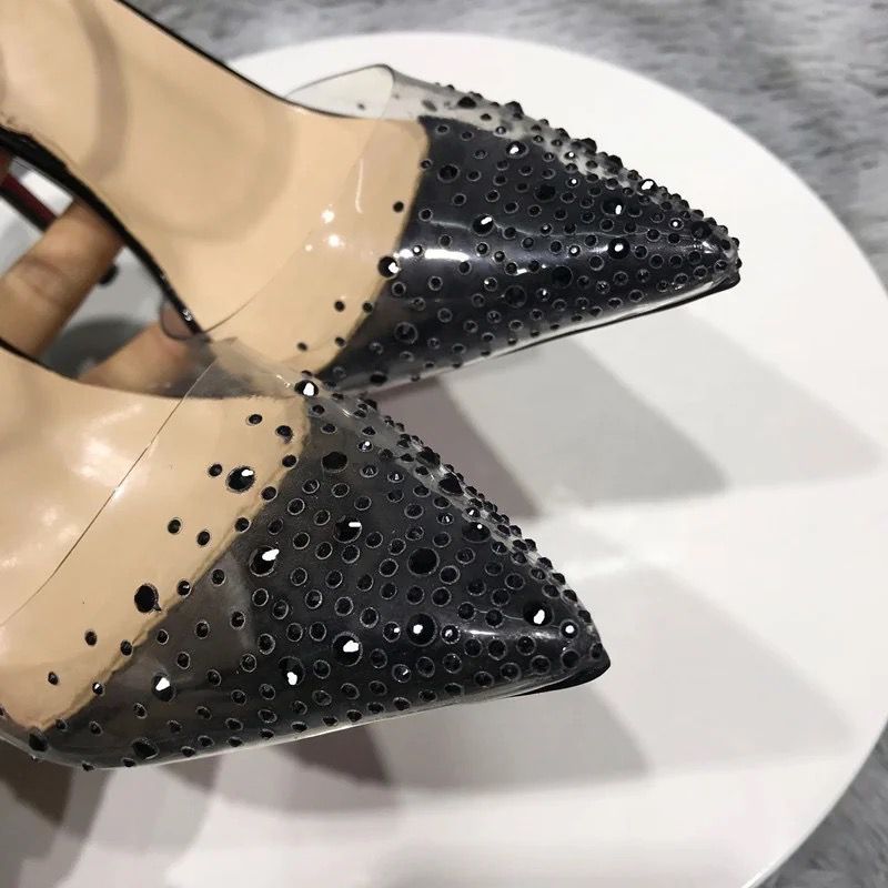 Studded Clear Heels