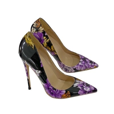 Purple floral heel