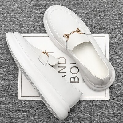 White smooth loafers