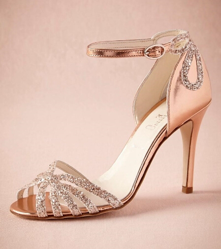 Rose gold l bridal shoes