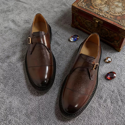 Prestige Chocolate Brown Monk Strap Shoe