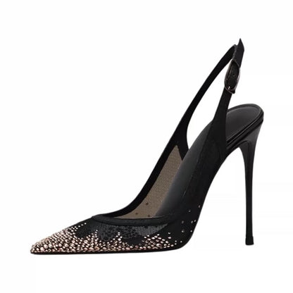Glitter open back heel