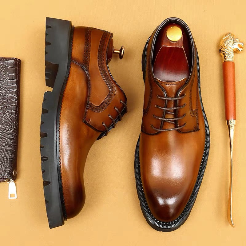 Cognac Brown Derby Shoes