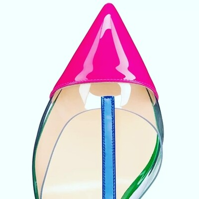 Multicolored open back stilleto