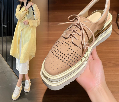 Women's genuine leather platform sandals