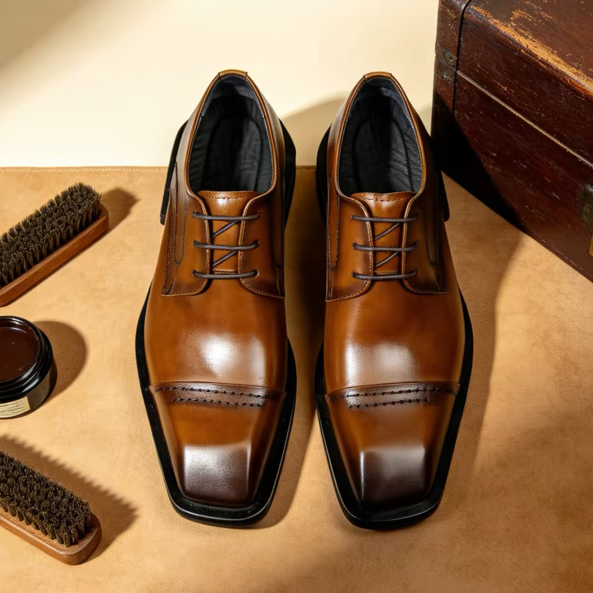 Executive Cognac  Derby Shoes