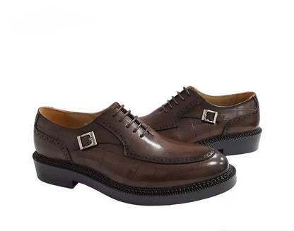 Prestige Chocolate Brown Monk Strap Shoe