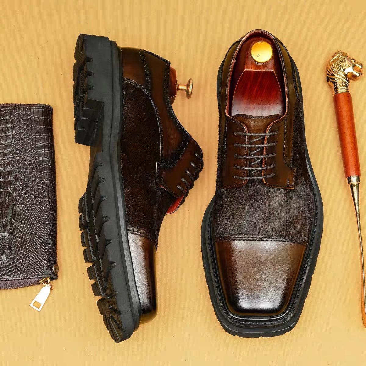 Two-Tone Derby Shoes