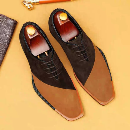 Two-Tone Suede Derby Shoes