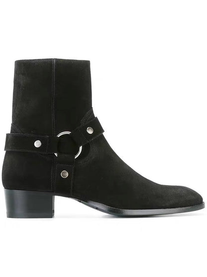 Black suede boots