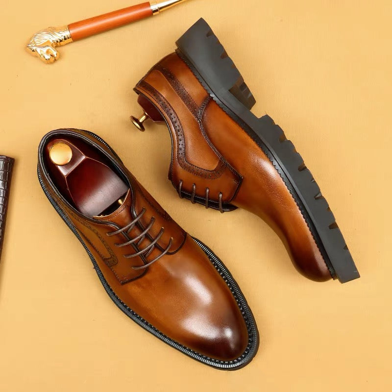 Cognac Brown Derby Shoes