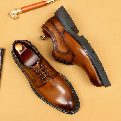 Cognac Brown Derby Shoes