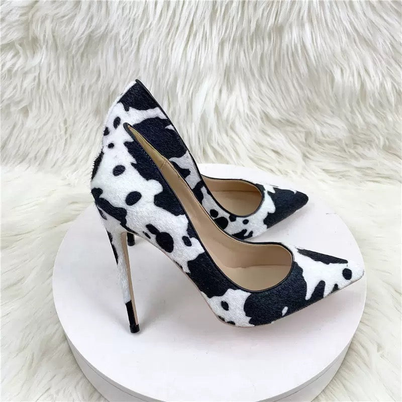 Cow print heel