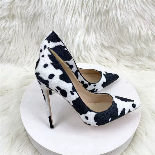 Cow print heel