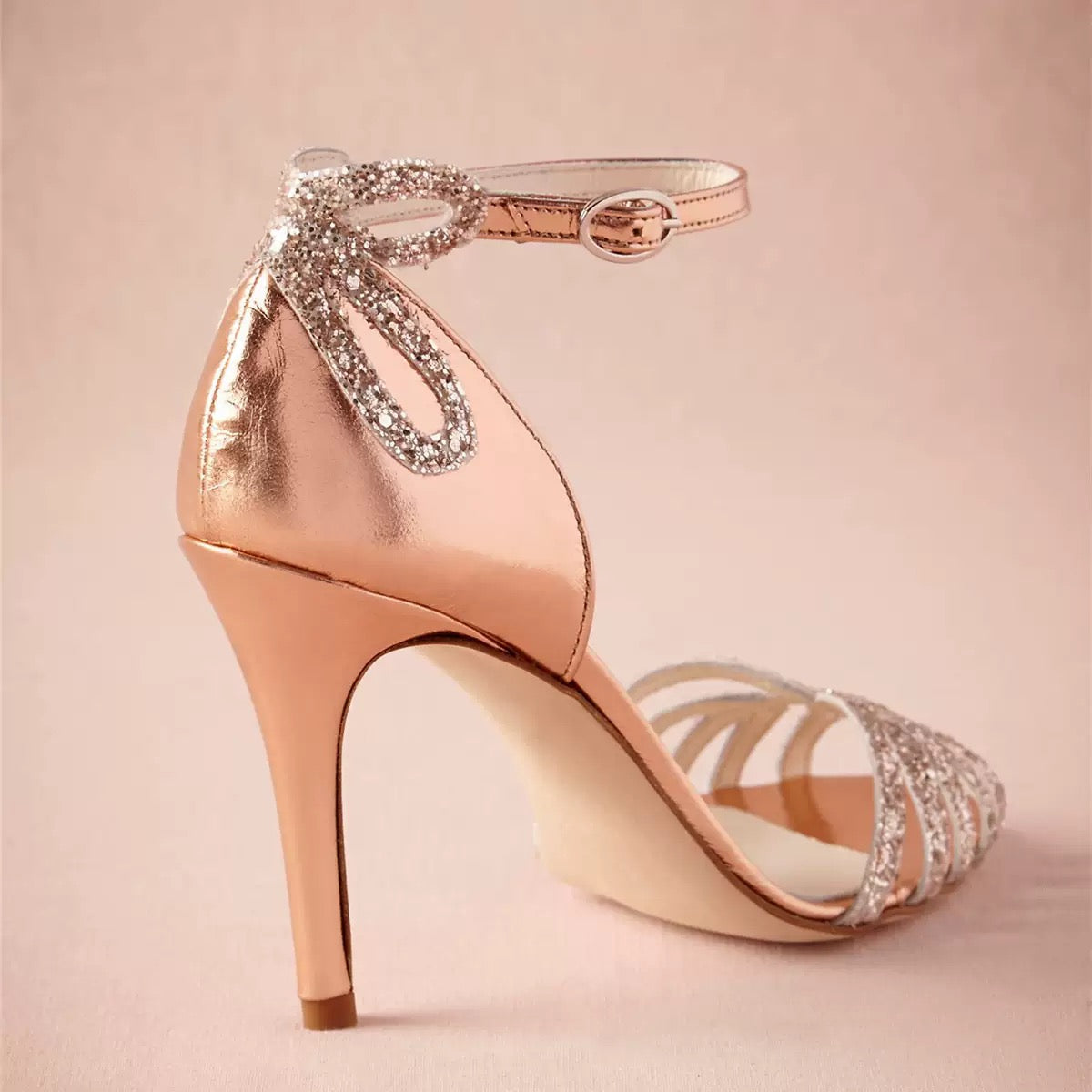 Rose gold l bridal shoes