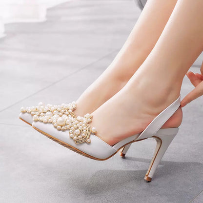 Pearls open back heel