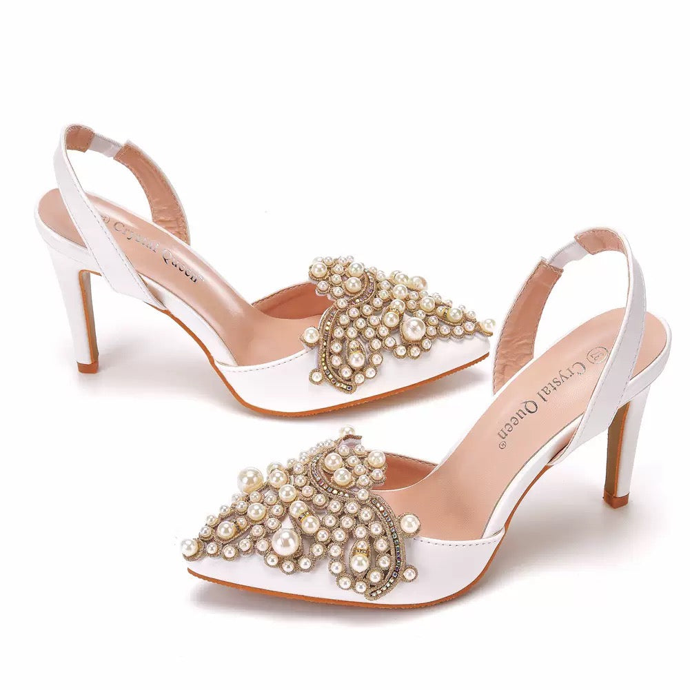 Pearls open back heel