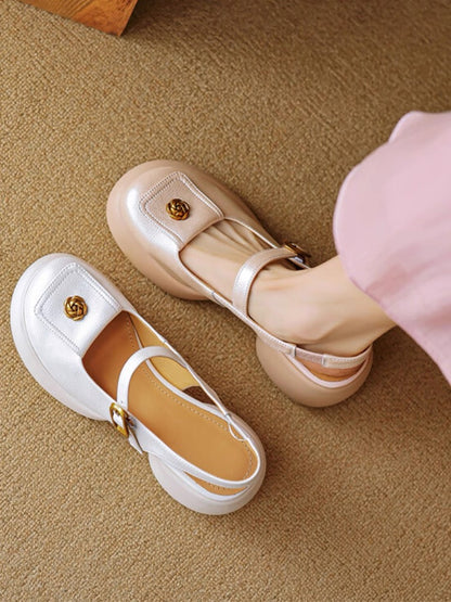 Super comfortable genuine leather soft-soled closed-toe sandals for women