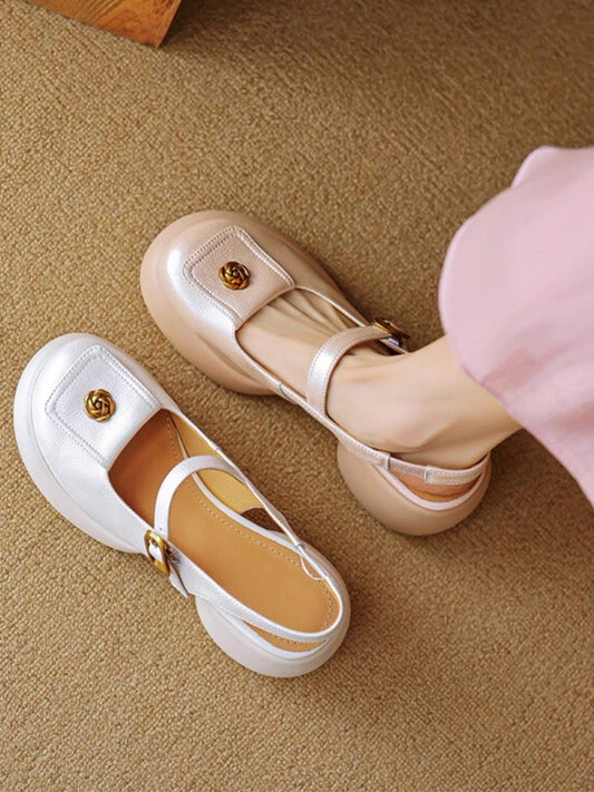Super comfortable genuine leather soft-soled closed-toe sandals for women