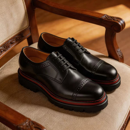 Royal Executive Black & Red Brogue Shoes