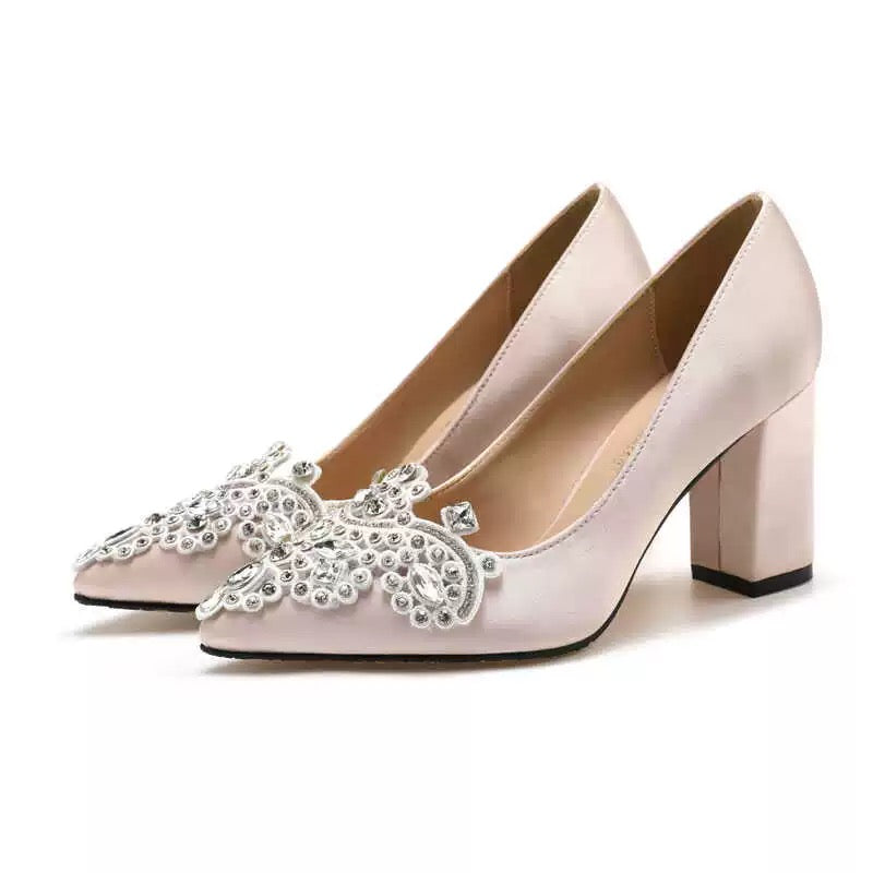 Bridal block heel