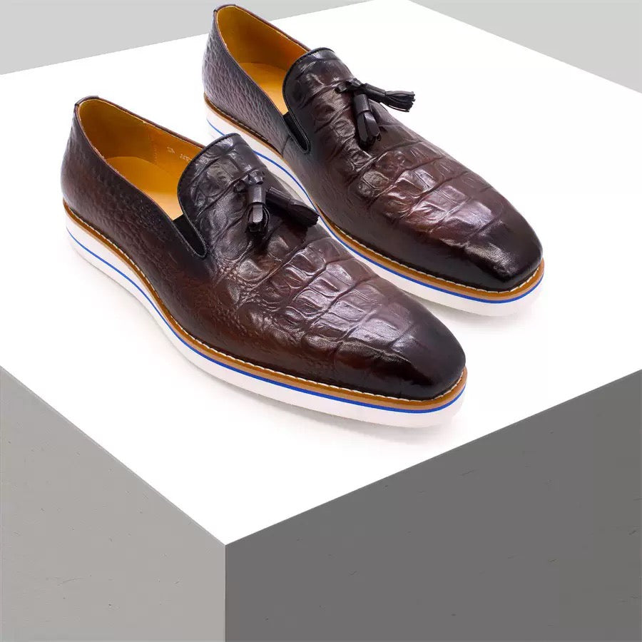 Brown genuine leather shoes