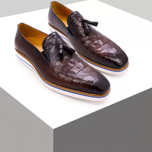 Brown genuine leather shoes
