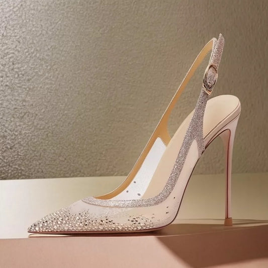 Glitter open back heel