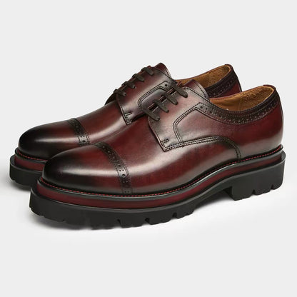 Royal Executive Black & Red Brogue Shoes