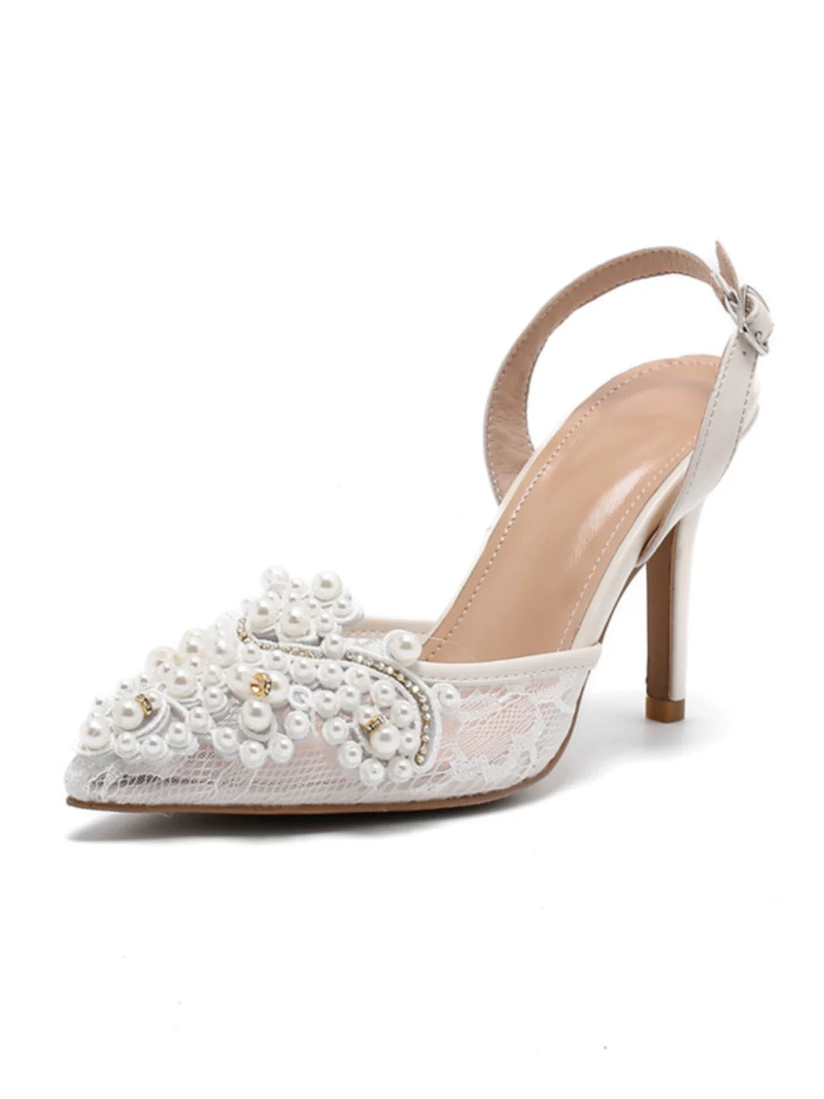 Bridal lace heel