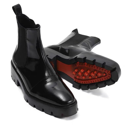 Black leathered boots