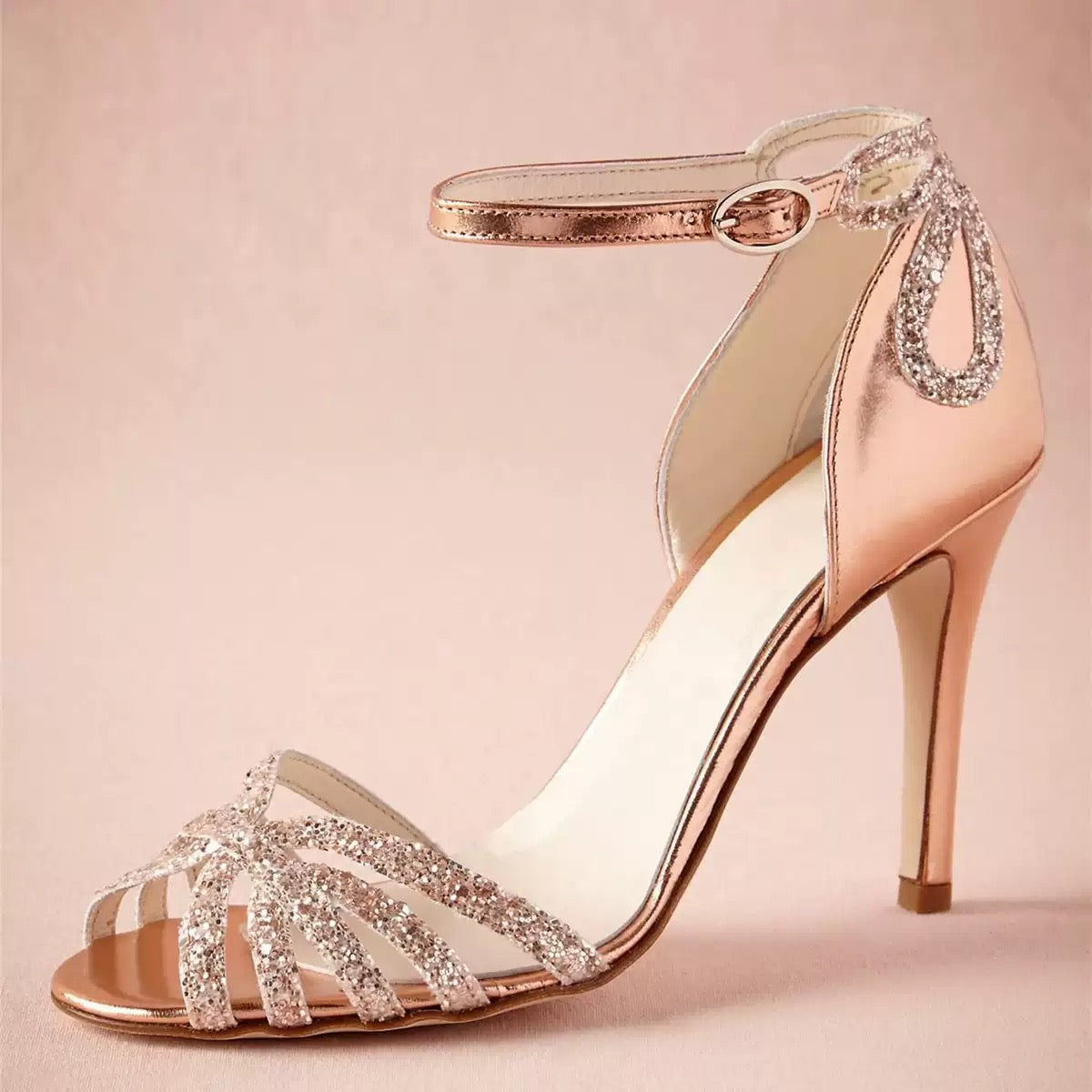Rose gold l bridal shoes
