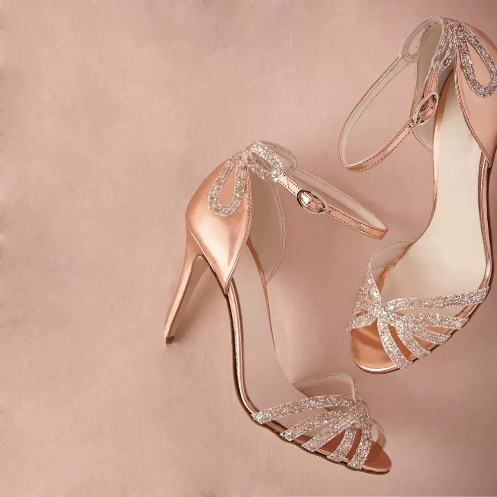 Rose gold l bridal shoes