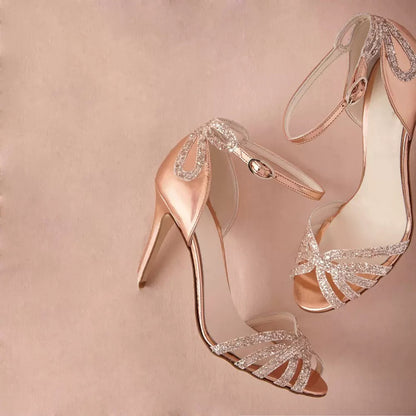 Rose gold l bridal shoes